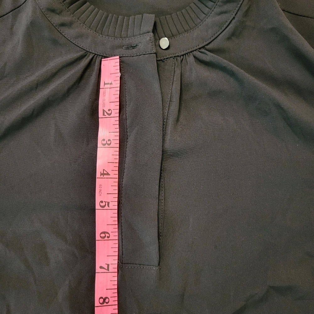 Calvin Klein Black Blouse with Pleated accents, size M - Picture 10 of 16
